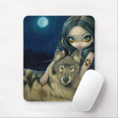 Tapis De Souris Lune" Mousepad "de loup (Avec souris)