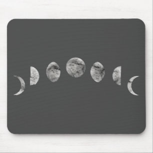 Tapis De Souris Lune Phases Aquarelle Noir Blanc Moderne Minimalis