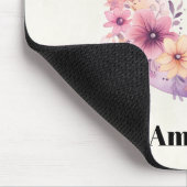 Tapis De Souris Lune rose Croissant avec de jolies fleurs (Coin)