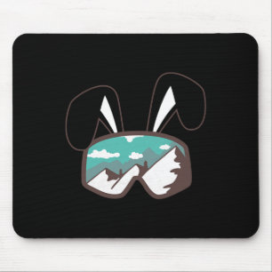 Tapis De Souris Lunettes de ski snowboard oreilles de lapin cadeau