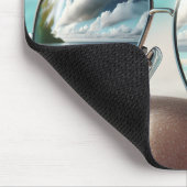 Tapis De Souris Lunettes de soleil d'Aviateur Tropical (Coin)