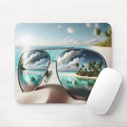 Tapis De Souris Lunettes de soleil d'Aviateur Tropical (Avec souris)