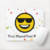 Tapis De Souris Lunettes de soleil fraîches Emoji (Avec souris)