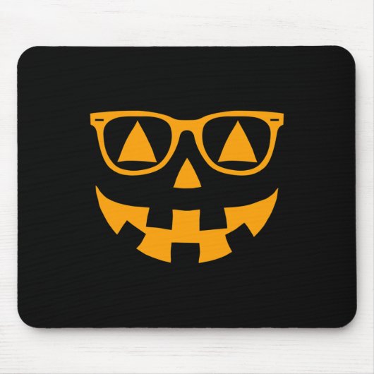 Tapis De Souris Lunettes de soleil Jack-o'-lantern Face Halloween  (Devant)