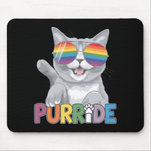 Tapis De Souris Lunettes de soleil pour chat Purride Gay Pride Arc