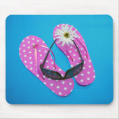 Tapis De Souris Lunettes De Soleil Sur Polka Dot Flip-flops (Devant)