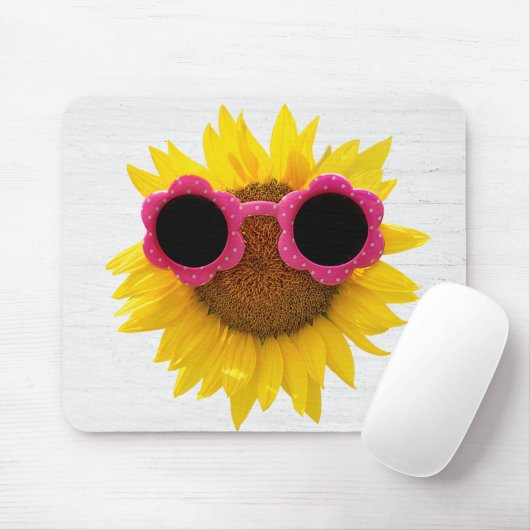 Tapis De Souris Lunettes De Soleil Sur Tournesol (Avec souris)