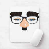 Tapis De Souris Lunettes et visage avec la moustache (Avec souris)