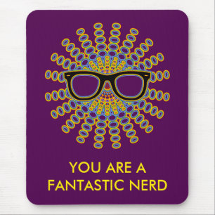 Tapis De Souris Lunettes Nerd ensoleillées + votre backgr. & idées