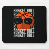 Tapis De Souris Lunettes noires de basket-ball (Devant)