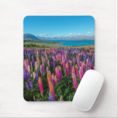 Tapis De Souris Lupines de Russle au lac Tekapo | Nouvelle Zélande (Avec souris)