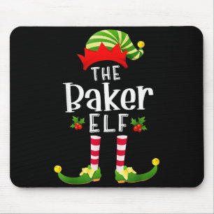 Tapis De Souris Lutin de Noël Baker Pyjama assorti pour la fête de