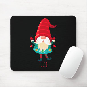 Tapis De Souris Lutin de Noël tenant des lumières de Noël