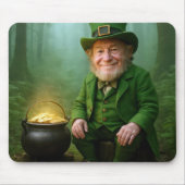Tapis De Souris Lutin Irlandais avec un Pot d'Or (Devant)