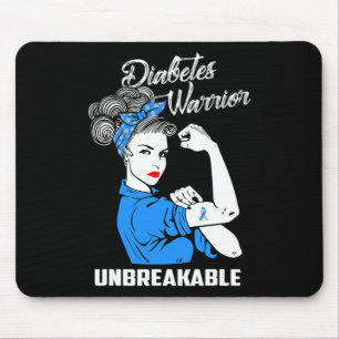 Tapis De Souris Lutte contre le diabète Guerrier Indestructible Se