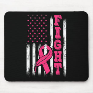 Tapis De Souris Lutte contre le ruban rose Drapeau Sensibilisation