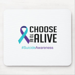 Tapis De Souris Lutte Contre Le Suicide Ribbo Turquoise Et Violet