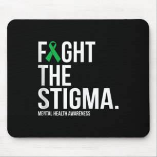 Tapis De Souris Lutter contre la Stigma Green Ribbon Mental Health
