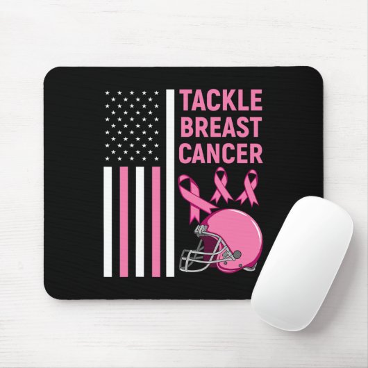 Tapis De Souris Lutter contre le cancer du sein Football drapeau a (Avec souris)