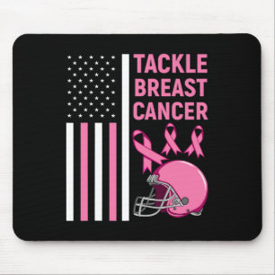Tapis De Souris Lutter contre le cancer du sein Football drapeau a