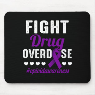 Tapis De Souris Lutter contre l'overdose de rubéole violet surdose
