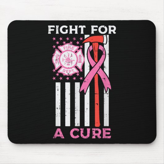 Tapis De Souris Lutter Pour Un Pompier Cure Us Drapeau Cancer Du S (Devant)