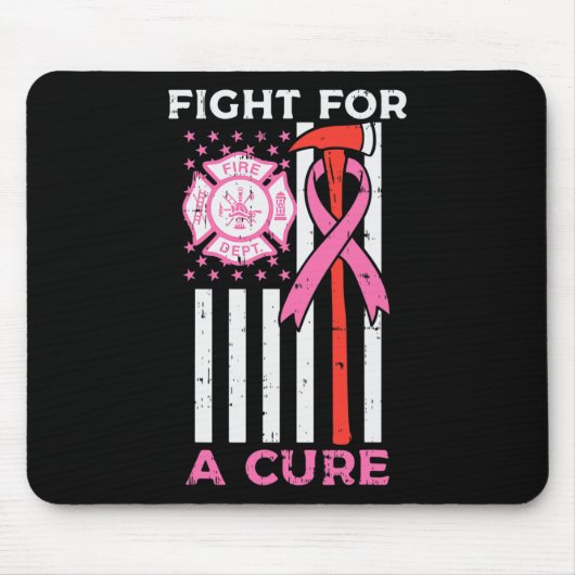 Tapis De Souris Lutter Pour Un Pompier En Cure US Drapeau Cancer D (Devant)