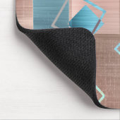 Tapis De Souris Luxe Abstrait | Blush Rose Gold et Turquoise Géomé (Coin)