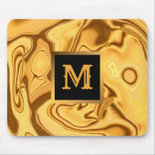 Tapis De Souris Luxe Elegant Marbre Or Monogramme (Devant)