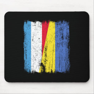 Tapis De Souris Luxembourg Ukraine Demi-drapeau Luxembourgeois Ukr