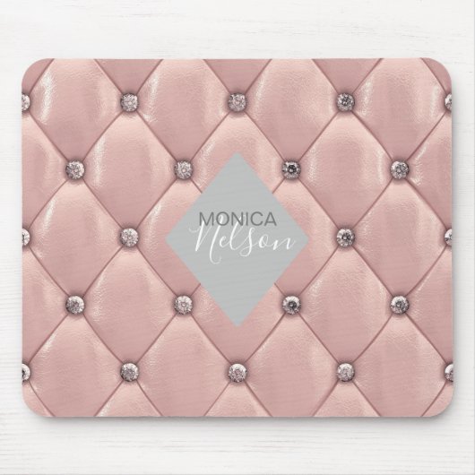 Tapis De Souris luxueux rose or tufted monogramme (Devant)