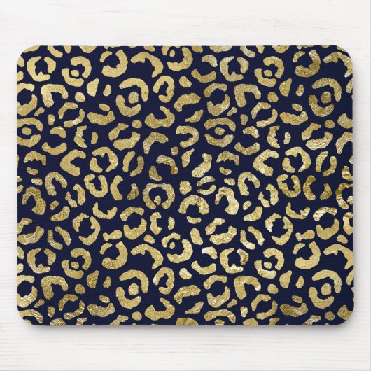 Tapis De Souris Luxurious Gold Navy Stylish Leopard Print (Devant)