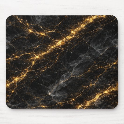 Tapis De Souris Luxury Black and Gold Marble Mouse Pad (Devant)