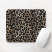 Tapis De Souris Luxury Glitter Brown Black Gold Leopard Pattern (Avec souris)