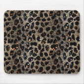 Tapis De Souris Luxury Glitter Brown Black Gold Leopard Pattern (Devant)