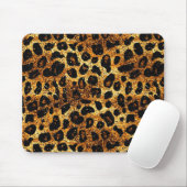 Tapis De Souris Luxury Glitter Gold Brown Rust Leopard Pattern (Avec souris)