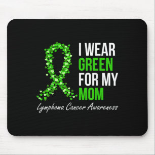 Tapis De Souris Lymphoma Cancer Ruban Je Porte Vert Pour Ma Maman 