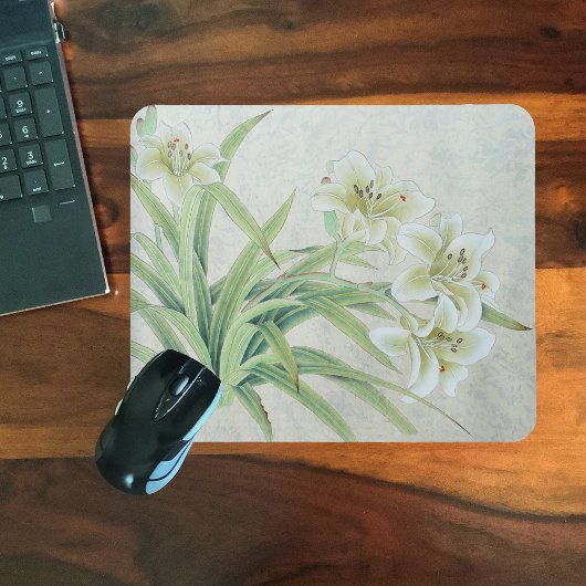 Tapis De Souris Lys blancs