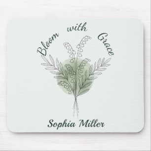 Tapis De Souris Lys de la vallée personnalisé Nom floral personnal