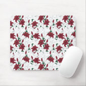 Tapis De Souris Lys de Noël rouges et blancs (Avec souris)
