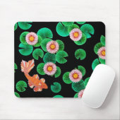 Tapis De Souris Lys d'eau et Koi Poisson Mousepad (Avec souris)