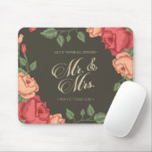 Tapis De Souris M. et Mme floraux élégants Wedding | Mousepad (Avec souris)