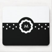 Tapis De Souris M :: Monogramme M Mousepad noir et blanc émaillé (Devant)