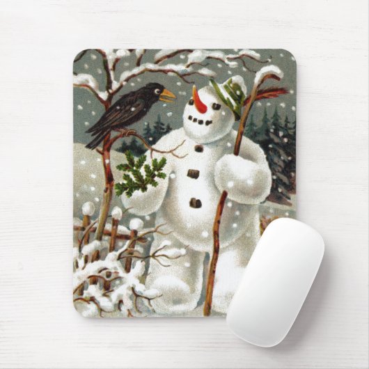 Tapis De Souris M. Snowman et M. Crow Mousepad (Avec souris)