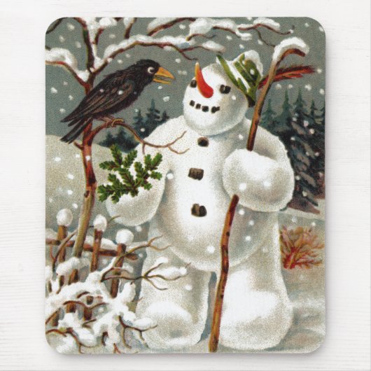 Tapis De Souris M. Snowman et M. Crow Mousepad (Devant)