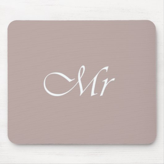 Tapis De Souris M. Typographie Beige (Devant)