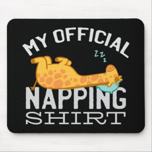 Tapis De Souris Ma chemise de sieste officielle - Giraffe endormie