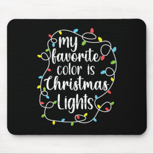 Tapis De Souris Ma couleur préférée est les lumières de Noël 
