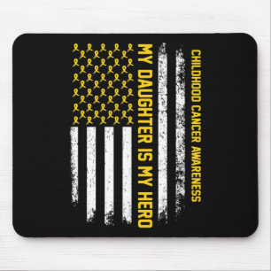 Tapis De Souris Ma fille est mon héros Sensibilisation au cancer d