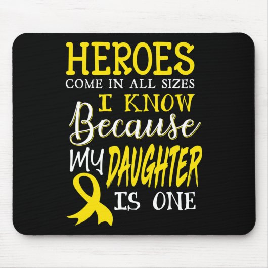 Tapis De Souris Ma Fille Est Un Héros Sensibilisation Au Cancer Ch (Devant)